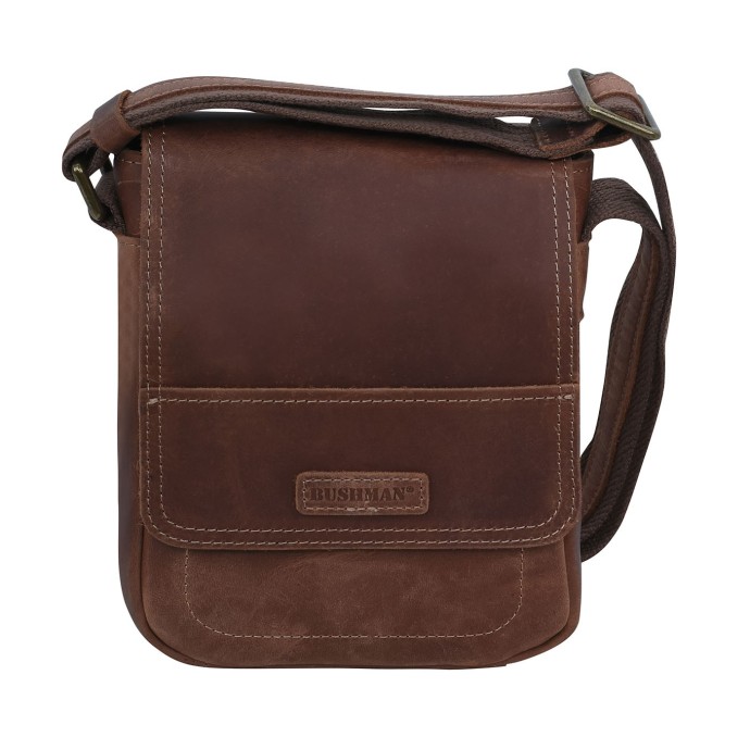 Bushman leather shoulder bag uni dark brown