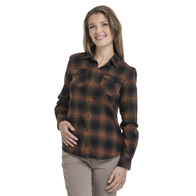 bushman women´s flannel shirt black and orange