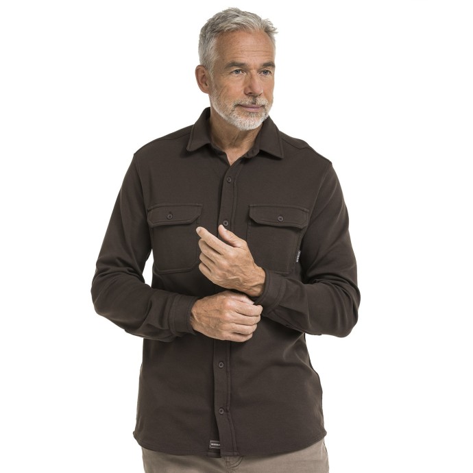 bushman men's knitted shirt brown