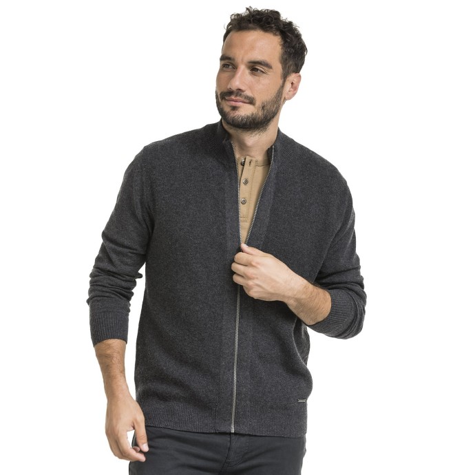 bushman full-breasted men's stand-up knitted jumper dark grey