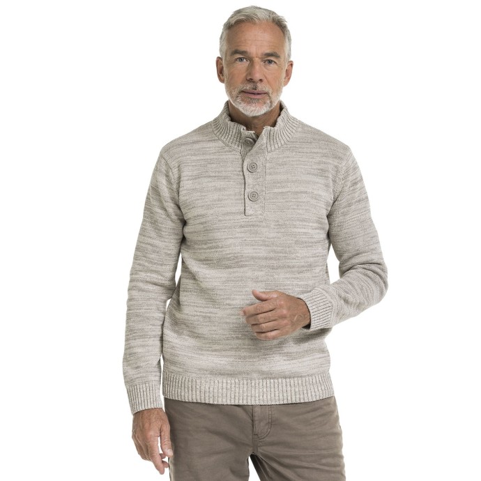 Bushman men's thick half-zip sweater stone