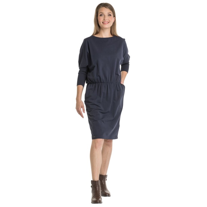 Bushman women's loose cut dress with long kimono sleeves dark blue