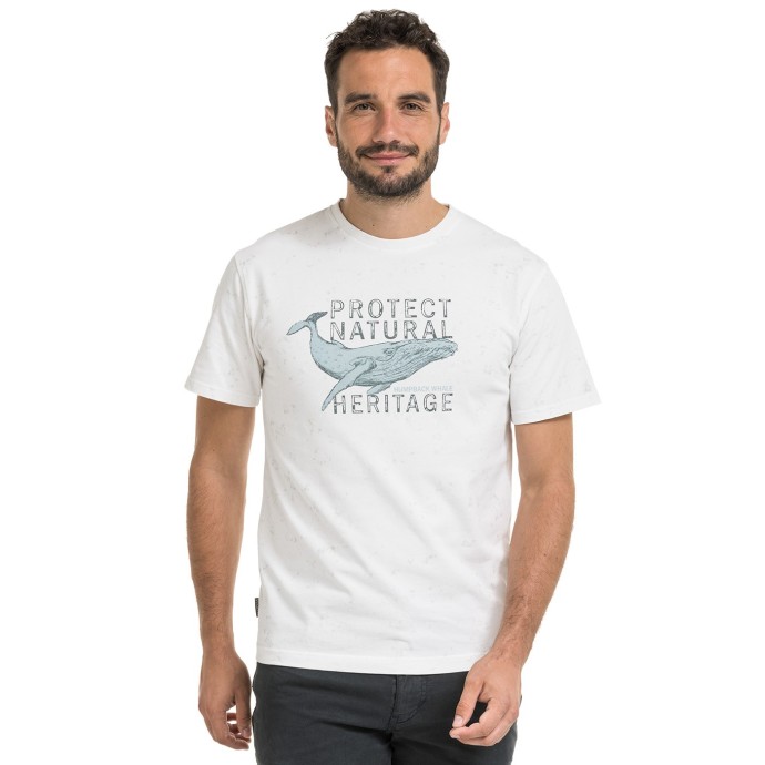 bushman Herren-T-Shirt aus Baumwolle mit Rundhalsausschnitt white