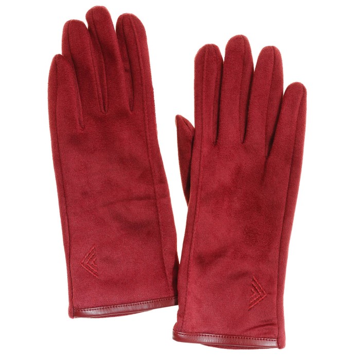 bushman Soft women's gloves made of polyester with touchscreen control points burgundy