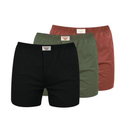 shorts Nicolas 3Pack black/khaki/terracotta