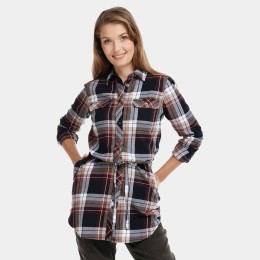 bushman women´s extended flannel shirt burgundy