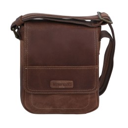 Bushman leather shoulder bag uni dark brown