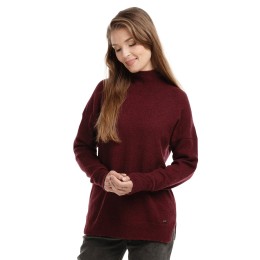 bushman women´s merino sweater with turtleneck burgundy