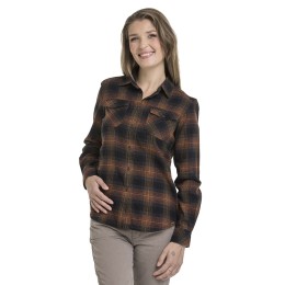 bushman women´s flannel shirt black and orange