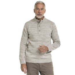 Bushman men's thick half-zip sweater stone