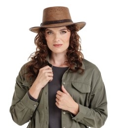 bushman leather hat brown