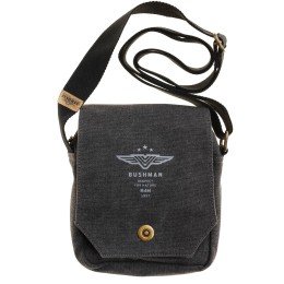 Bushman canvas cotton shoulder bag black