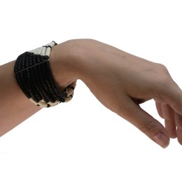 Bushman women´s bone bracelet black