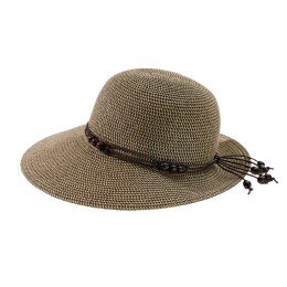 Bushman Women's lightweight summer paper hat with stylish details sand