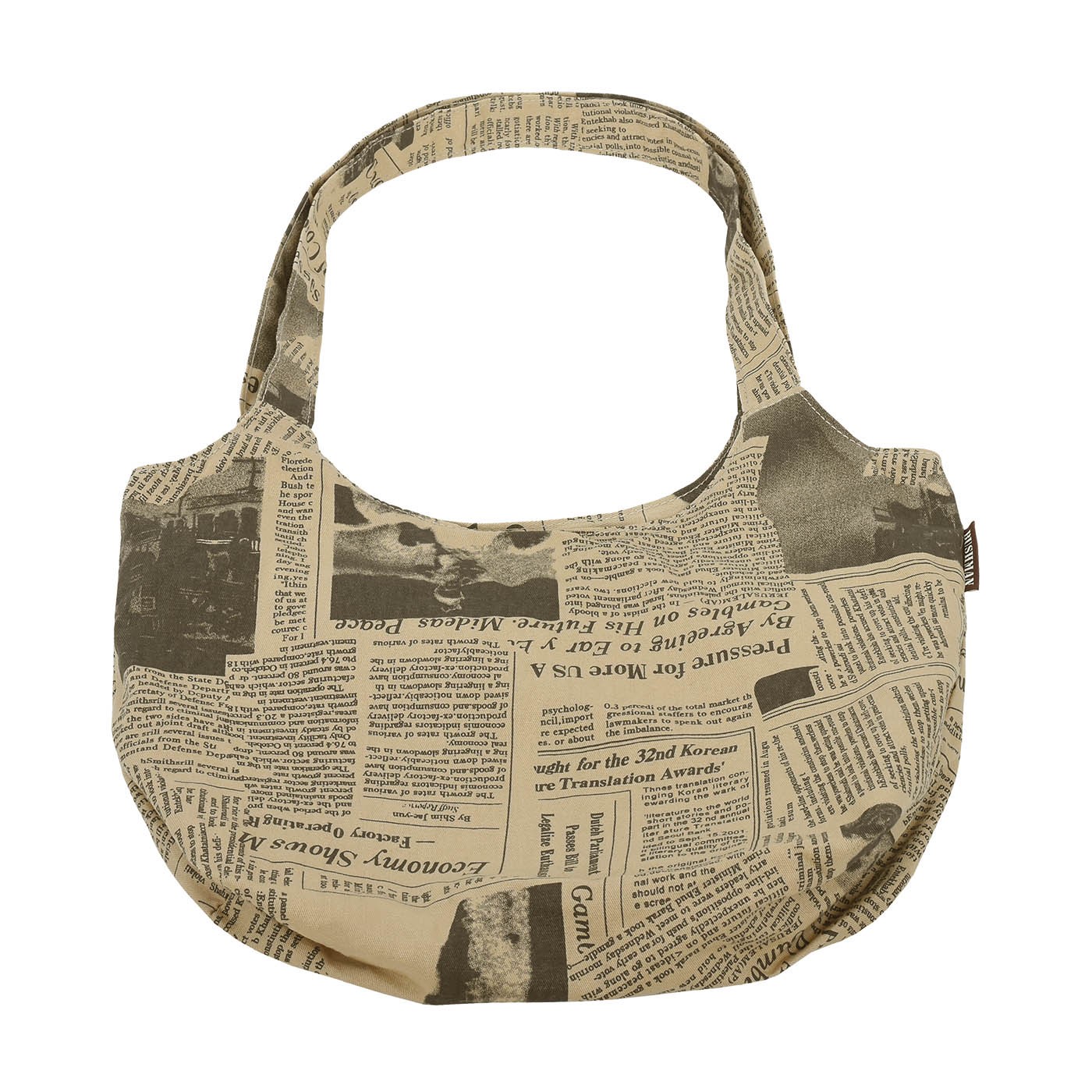 Grey and black cotton Newspaper tote from CaBas | GenesinlifeShops |  Women's Bags | A.P.C. 'Ninon' shoulder bag